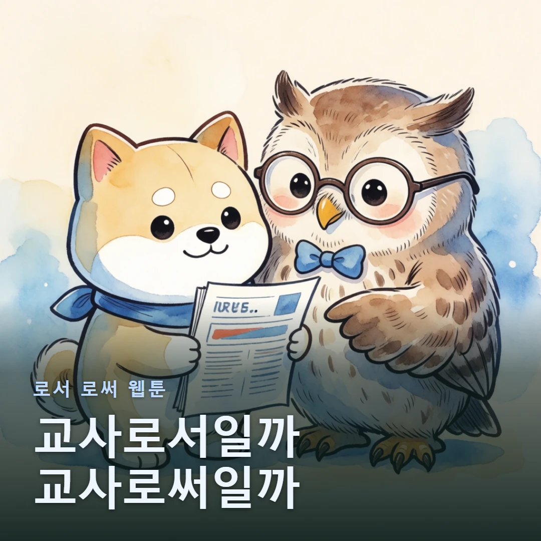 로서 로써 웹툰 표지 — 교사로서일까 교사로써일까