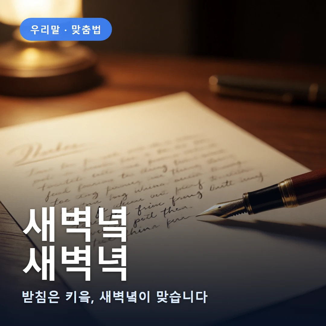 새벽녘 요약 표지 — 받침은 키읔, 새벽녘이 맞습니다