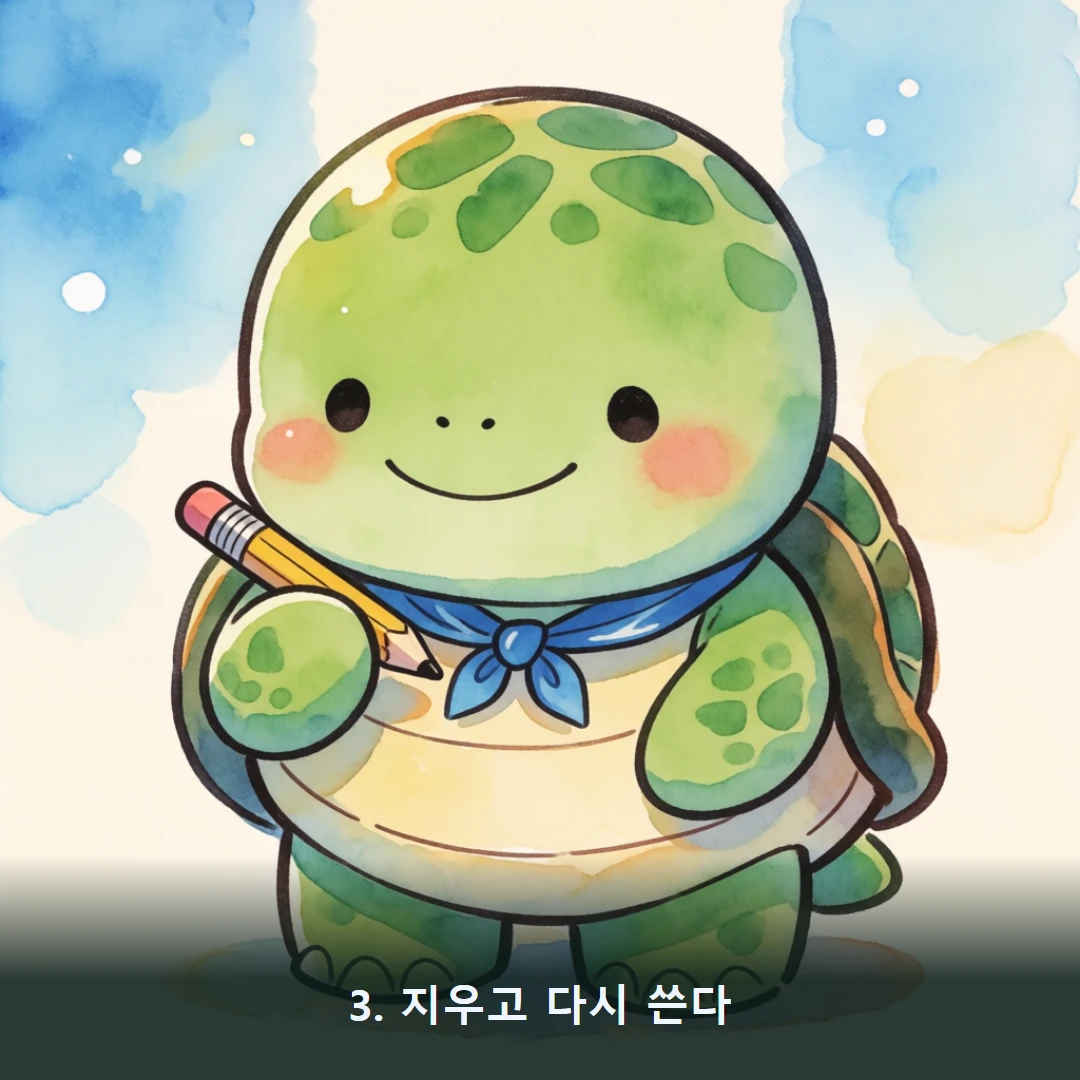 웹툰 3컷 — 3. 지우고 다시 쓴다