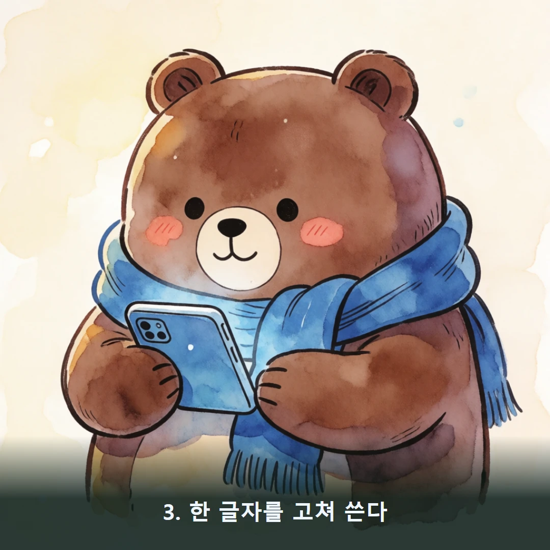 웹툰 3컷 — 3. 한 글자를 고쳐 쓴다
