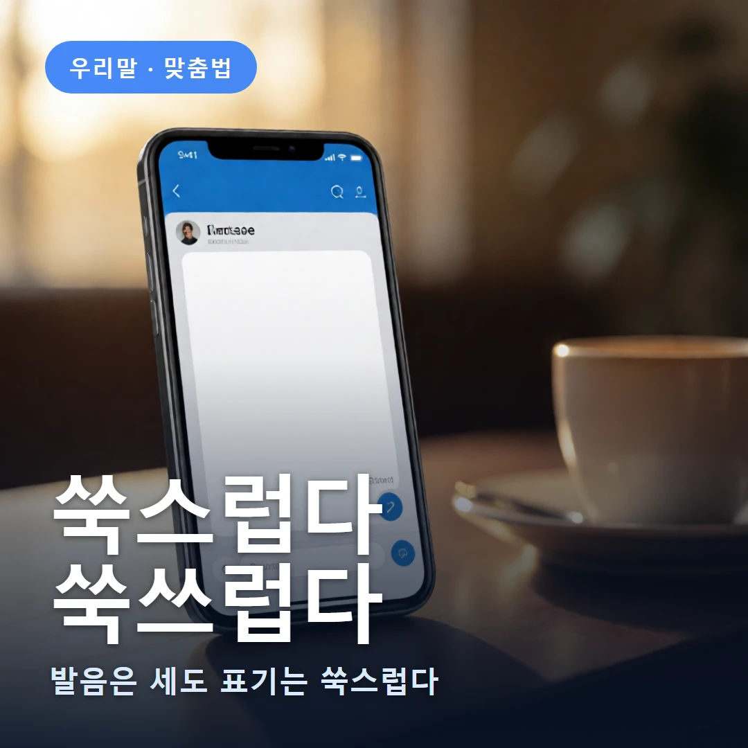 쑥스럽다 요약 표지 — 발음은 세도 표기는 쑥스럽다