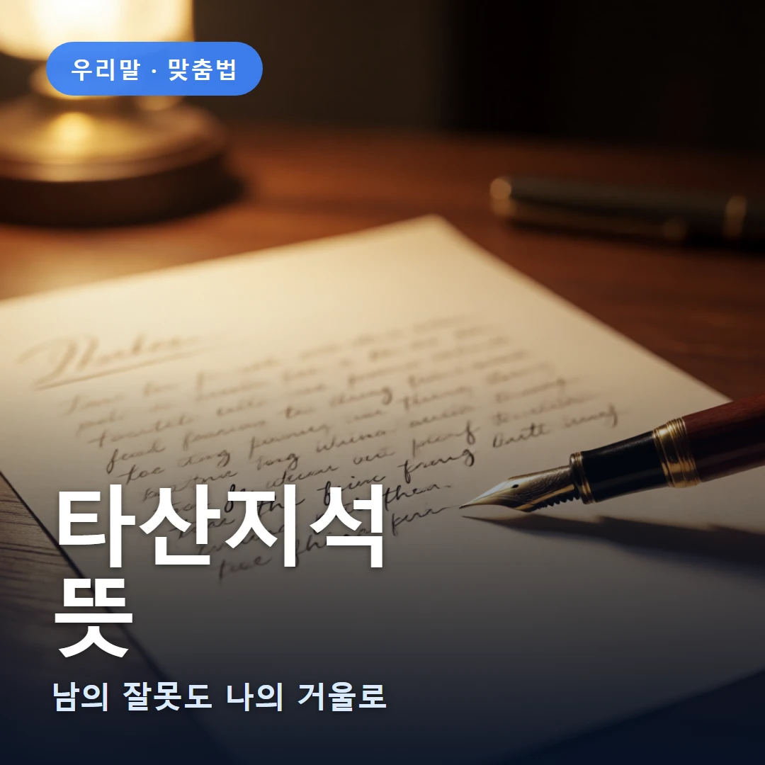 타산지석 요약 표지 — 남의 잘못도 나의 거울로