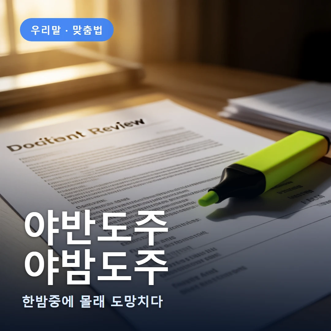 야반도주 요약 표지 — 한밤중에 몰래 도망치다