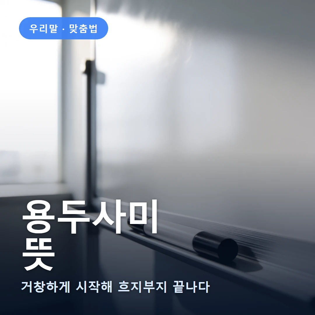 용두사미 요약 표지 — 거창하게 시작해 흐지부지 끝나다