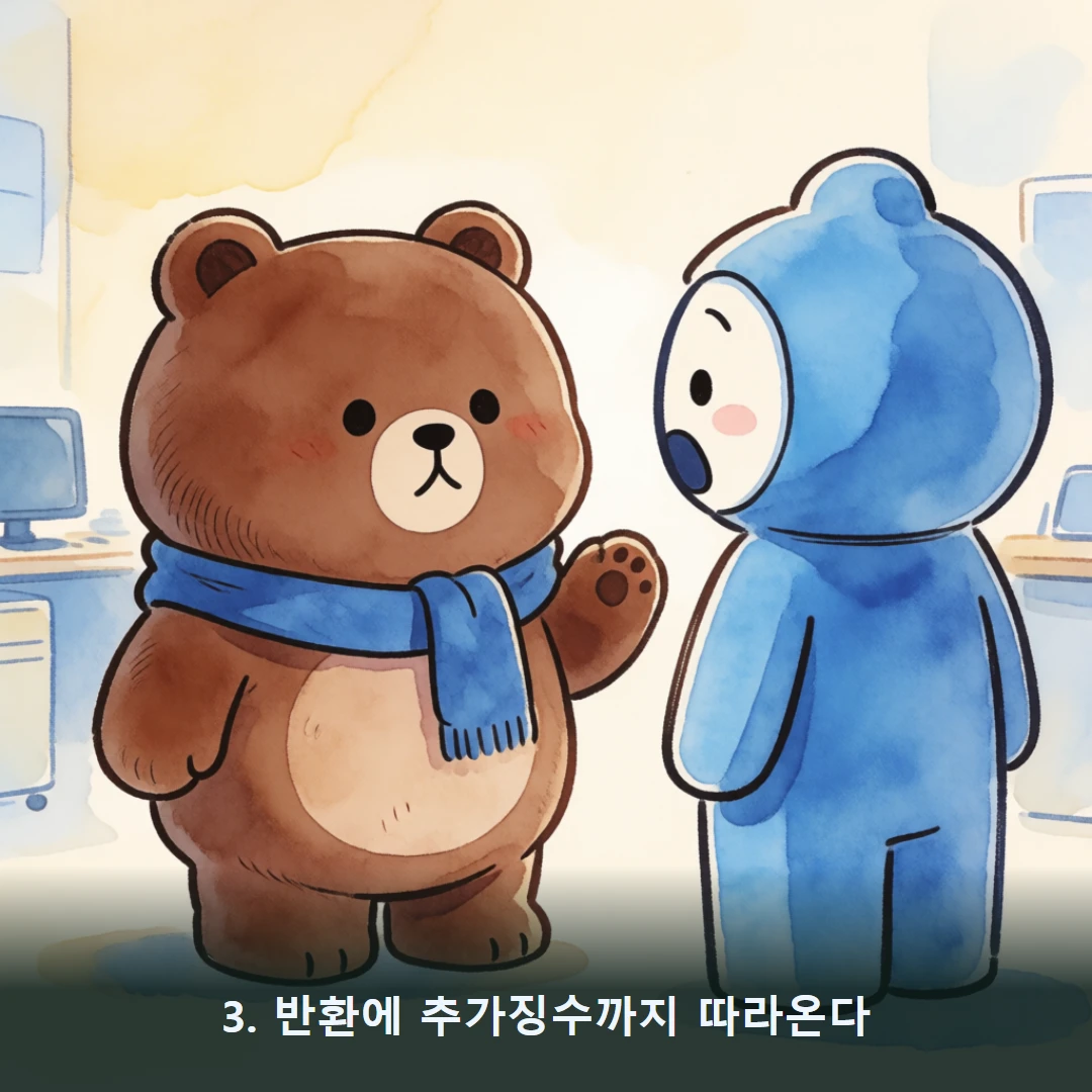 웹툰 3컷 — 3. 반환에 추가징수까지 따라온다