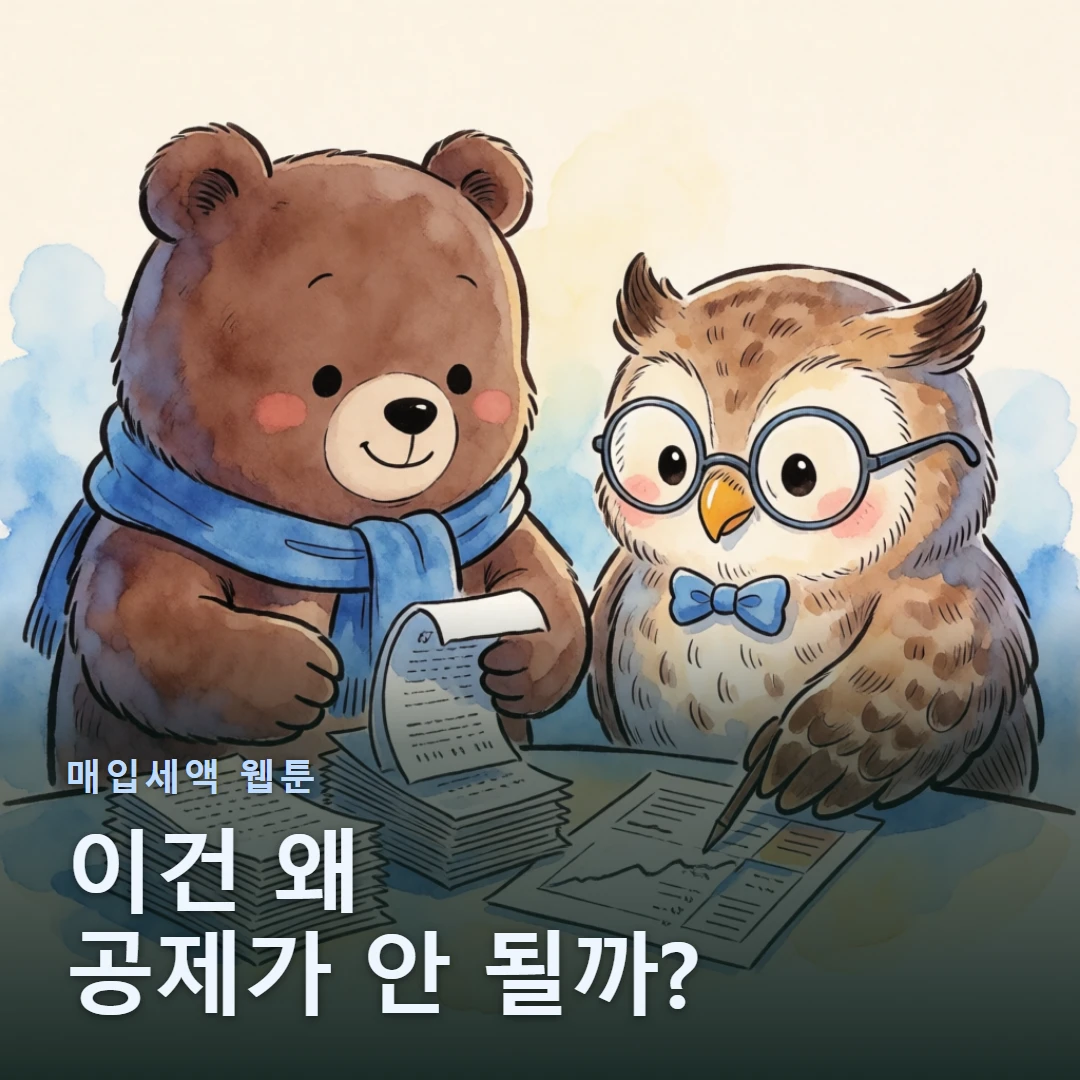 매입세액 공제 웹툰 표지 — 이건 왜 공제가 안 될까?