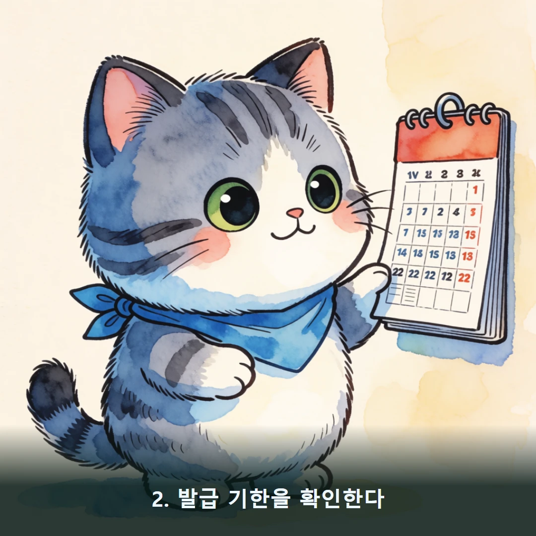웹툰 2컷 — 2. 발급 기한을 확인한다