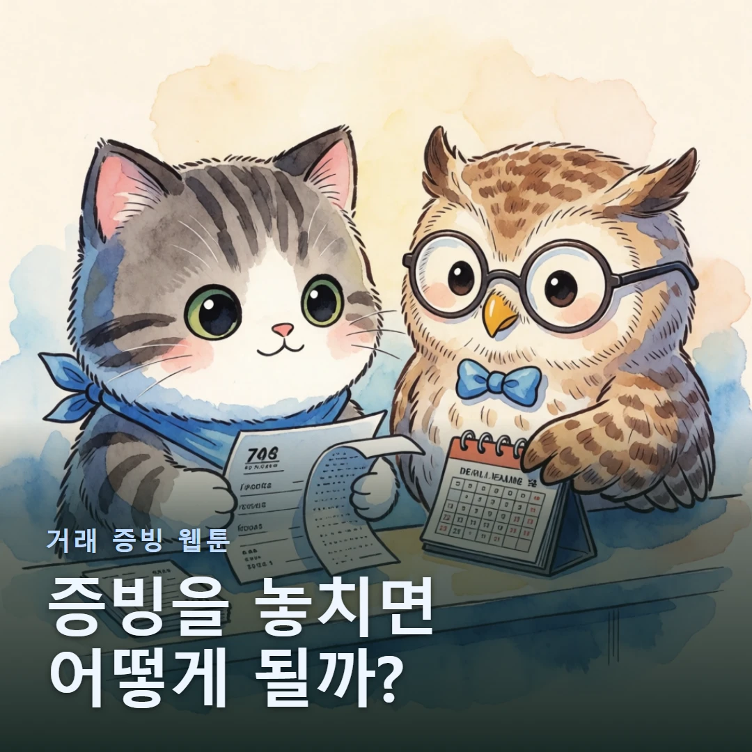 거래 증빙 웹툰 표지 — 증빙을 놓치면 어떻게 될까?
