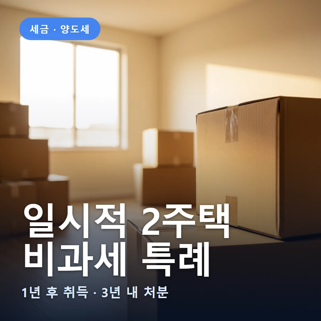일시적 2주택 요약 표지 — 1년 후 취득 · 3년 내 처분