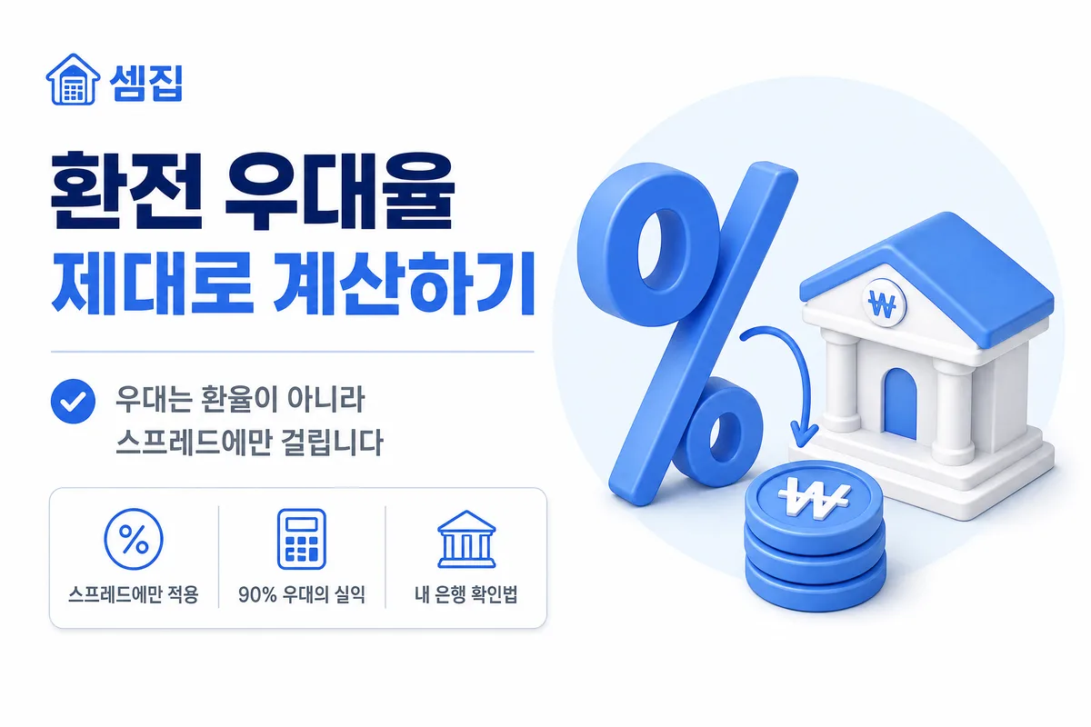 환전 우대율 계산법 — 90% 우대면 수수료가 얼마나 남나