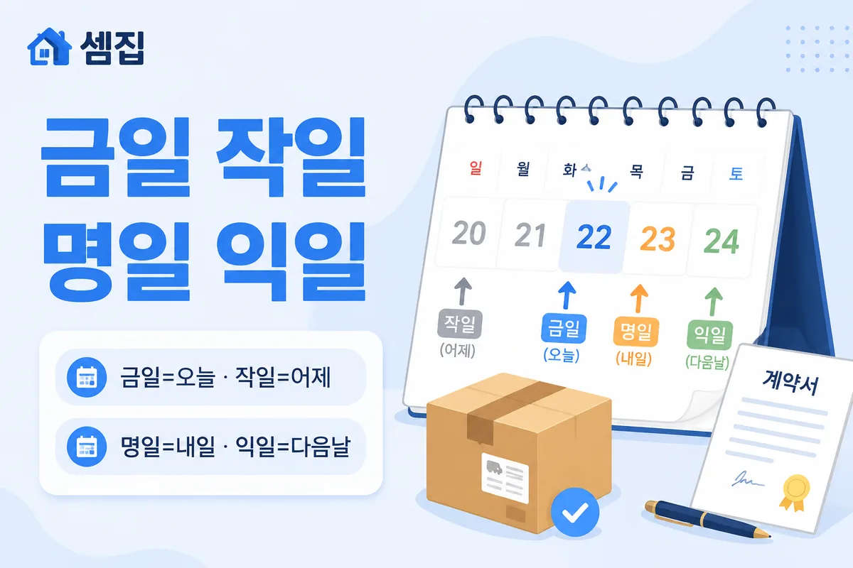 금일 작일 명일 익일 뜻 — 오늘·어제·내일·다음날 총정리