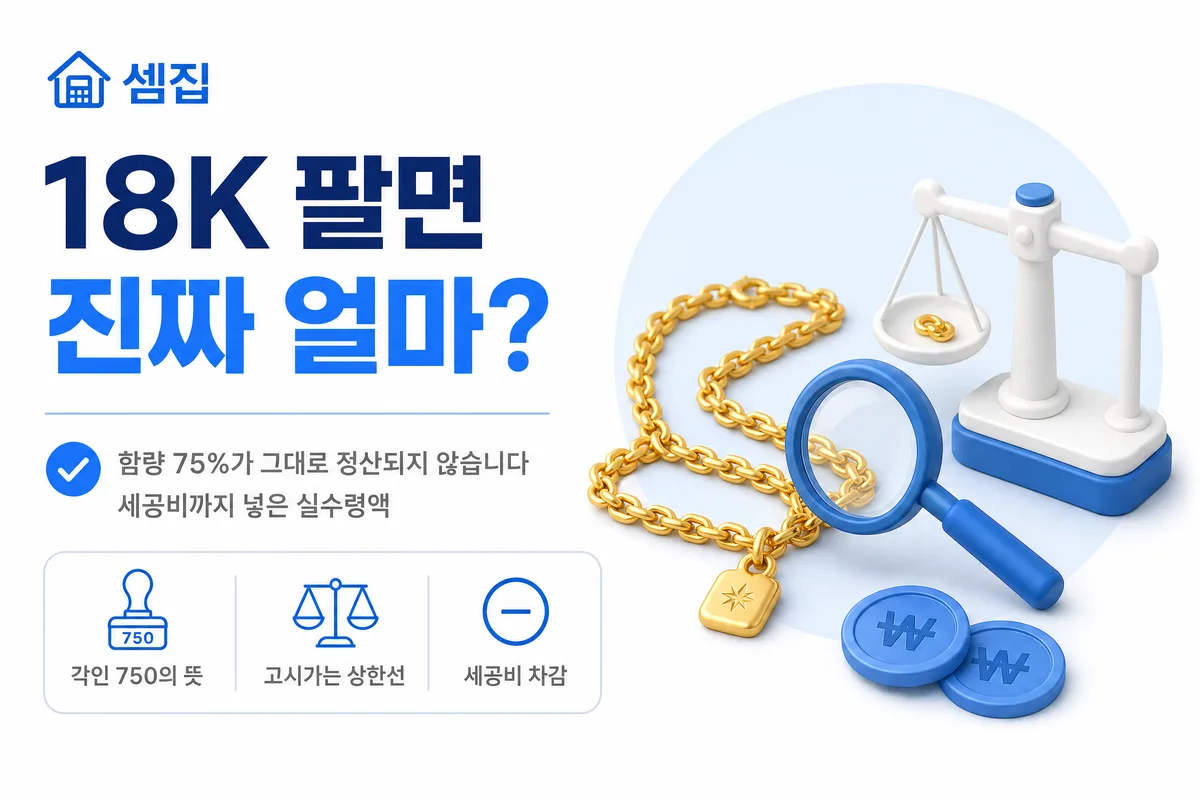 18K·14K 금 팔 때 실제로 받는 금액 (함량 75%의 함정)
