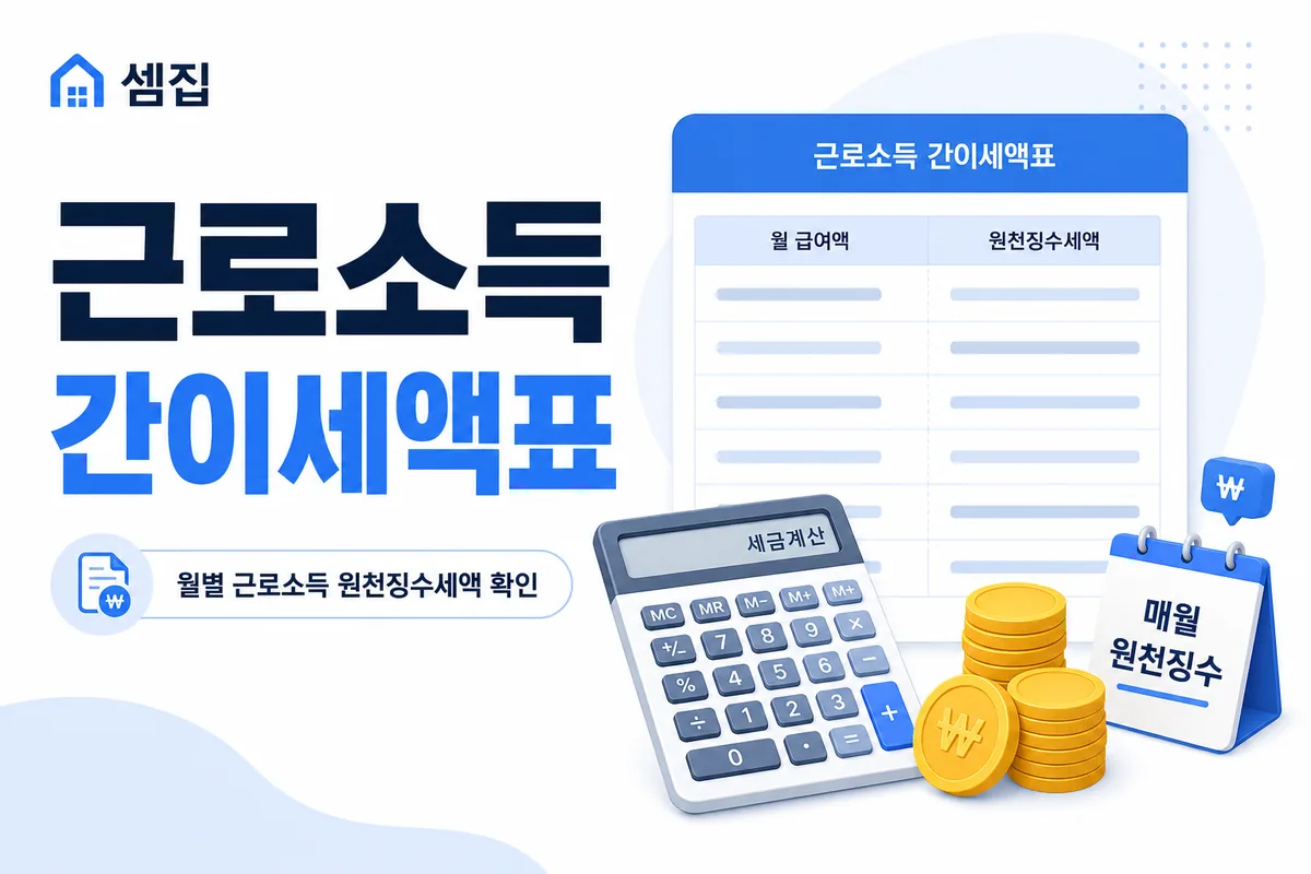 근로소득 간이세액표 — 매월 원천징수 구조