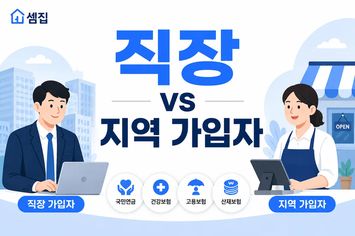 직장가입자 vs 지역가입자 차이 (건강보험)