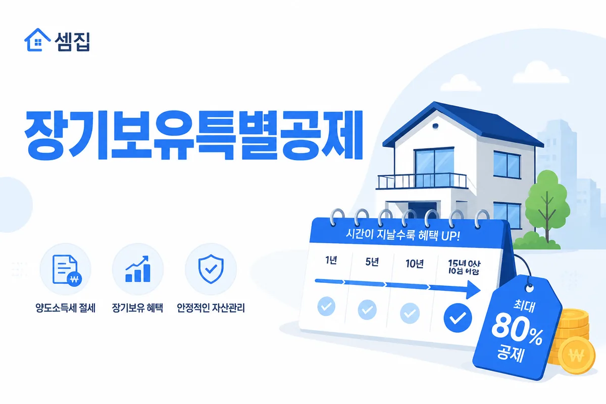 장기보유특별공제 — 일반 30%·1주택 최대 80%