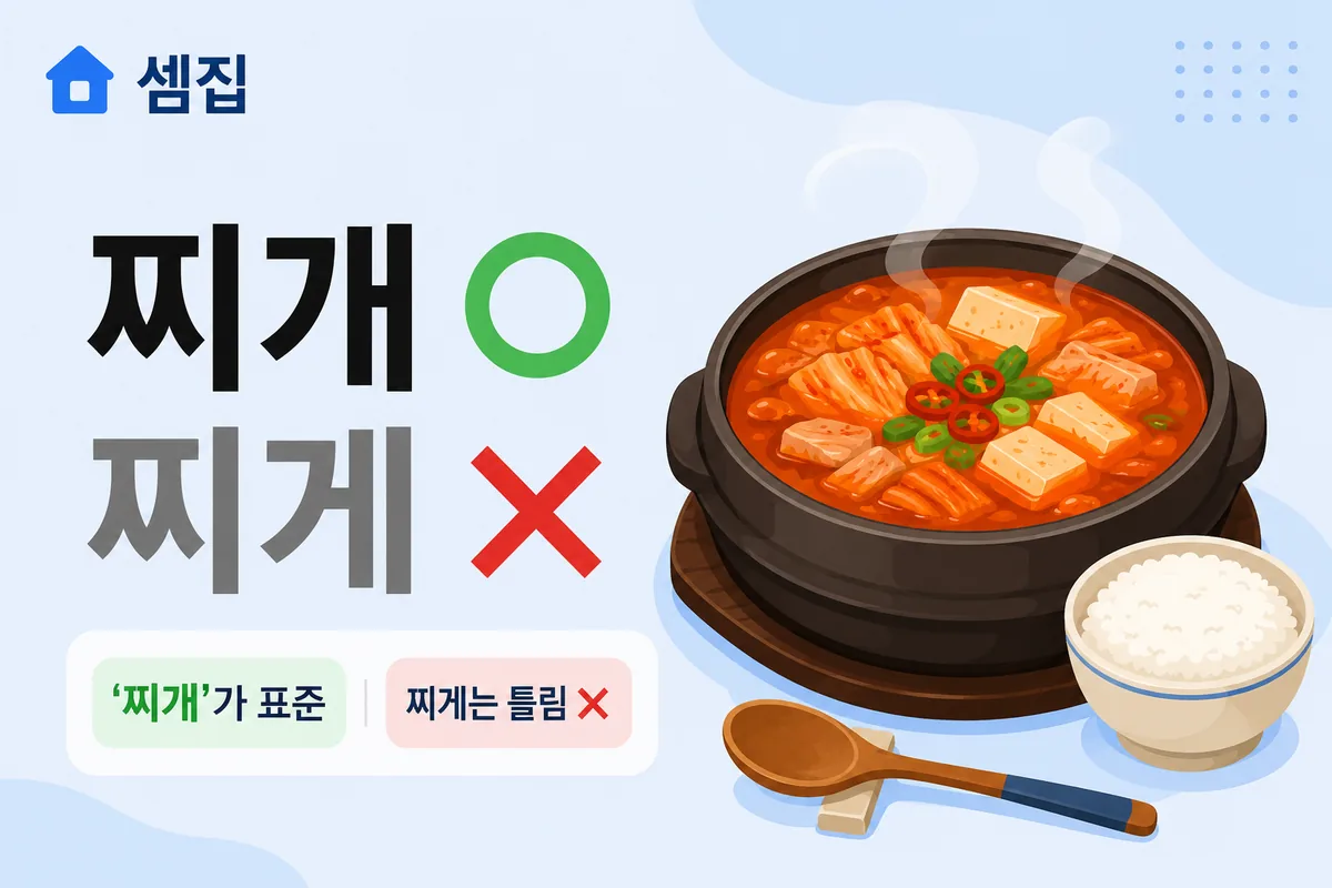 찌개 찌게 — 김치찌개가 맞습니다