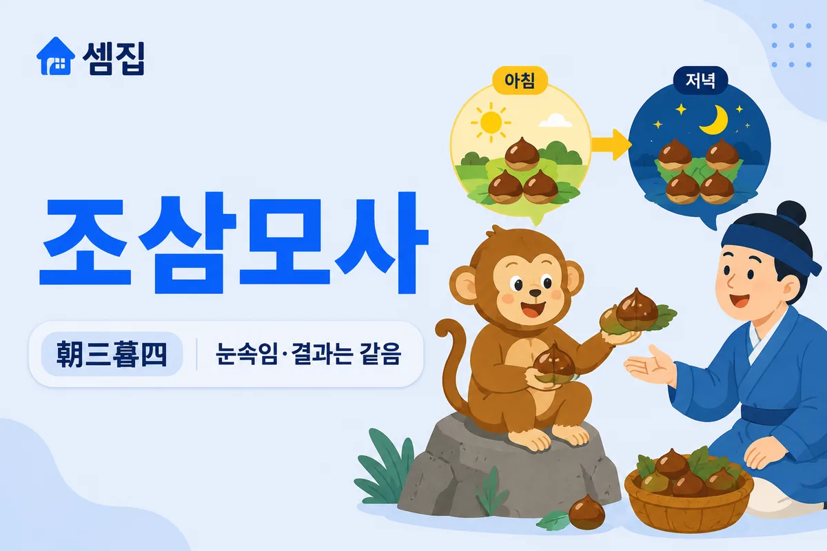 조삼모사 뜻 — 아침에 셋 저녁에 넷