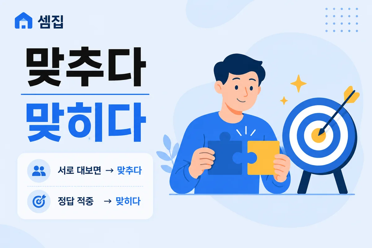 맞추다 맞히다 구분 — 정답은 '맞히는' 겁니다