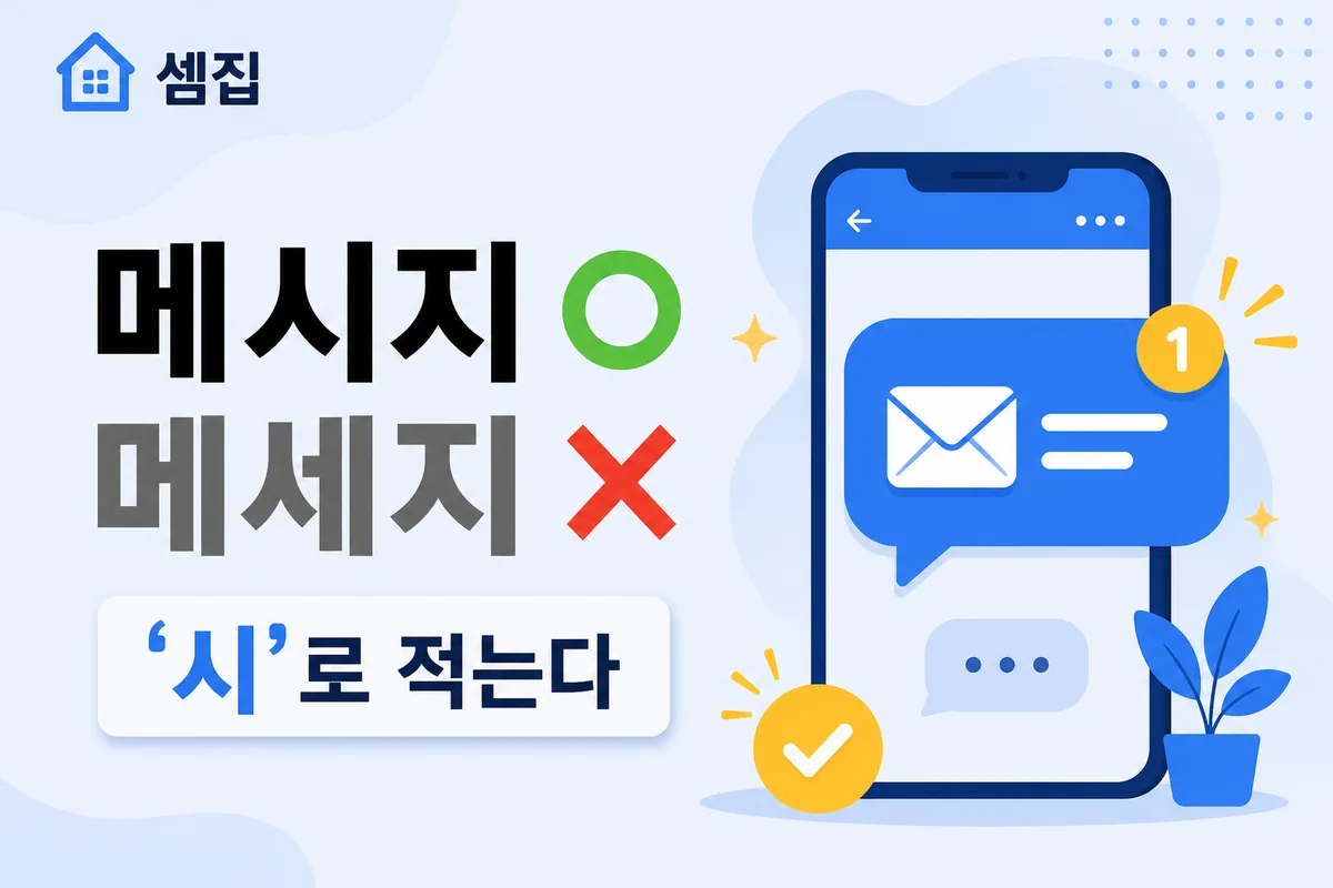메시지 메세지 — 외래어 표기는 '메시지'