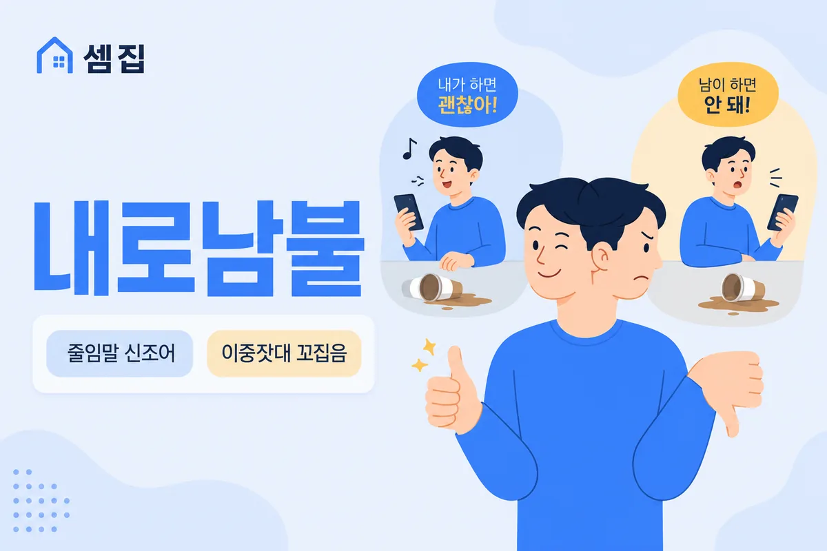 내로남불 뜻 — 내가 하면 로맨스 남이 하면 불륜
