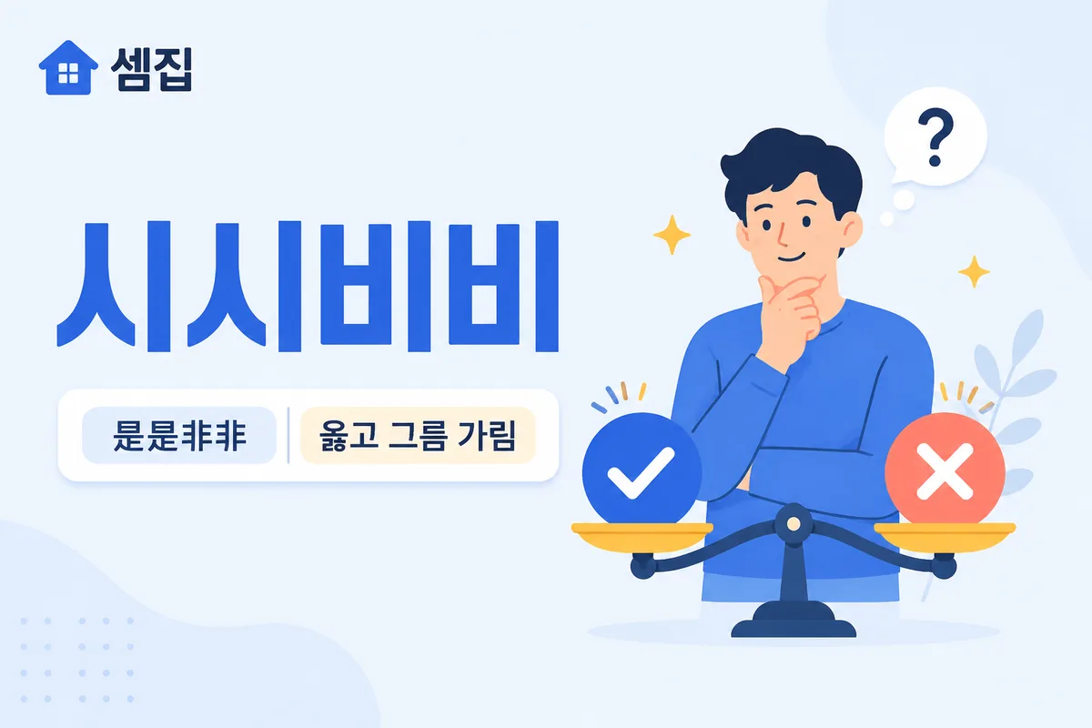 시시비비 뜻 — 옳고 그름을 가리다
